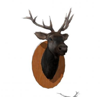 欧式装饰鹿头SU模型下载_sketchup草图大师SKP模型