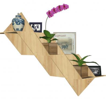 墙壁装饰架SU模型下载_sketchup草图大师SKP模型