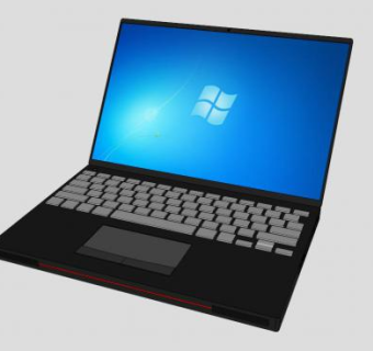 黑色手提电脑SU模型下载_sketchup草图大师SKP模型