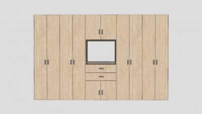 现代木制组合柜衣柜SU模型下载_sketchup草图大师SKP模型