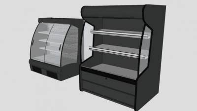 超市冷藏柜蛋糕柜SU模型下载_sketchup草图大师SKP模型