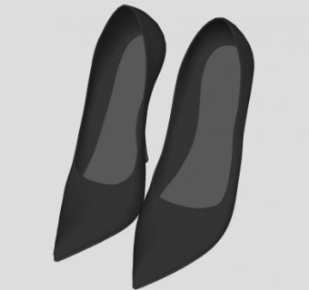 女生的黑色高跟鞋SU模型下载_sketchup草图大师SKP模型