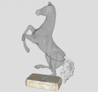 琉璃马雕塑工艺品SU模型下载_sketchup草图大师SKP模型