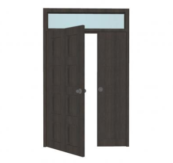 子母门大门双开门SU模型下载_sketchup草图大师SKP模型