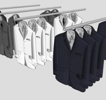男装西服领带服饰衣服SU模型下载_sketchup草图大师SKP模型