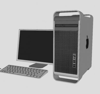 苹果灰色电脑SU模型下载_sketchup草图大师SKP模型