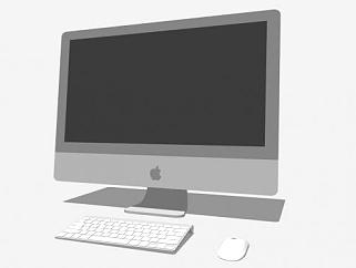 苹果白色款电脑SU模型下载_sketchup草图大师SKP模型