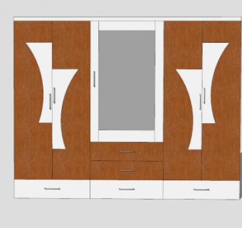 带抽屉的衣柜柜子SU模型下载_sketchup草图大师SKP模型