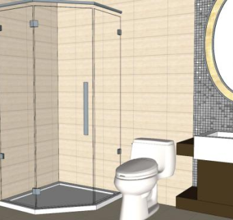 卫浴家具淋浴房SU模型下载_sketchup草图大师SKP模型