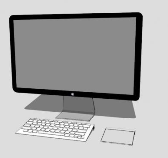 苹果黑色电脑SU模型下载_sketchup草图大师SKP模型