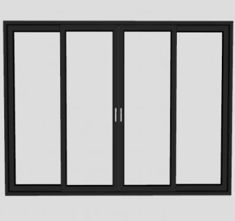 阳台玻璃门移门推门SU模型下载_sketchup草图大师SKP模型