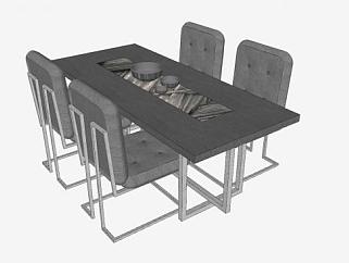 现代家具餐桌椅SU模型下载_sketchup草图大师SKP模型