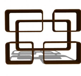 木制格子书架SU模型下载_sketchup草图大师SKP模型