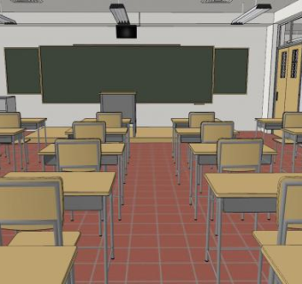 学校教室室内sketchup模型下载_sketchup草图大师SKP模型