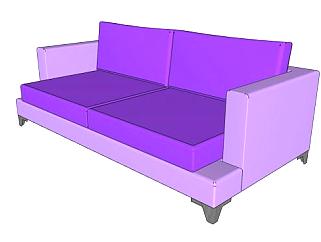 紫色<em>双座沙发</em>家具SU模型下载_sketchup草图大师SKP模型