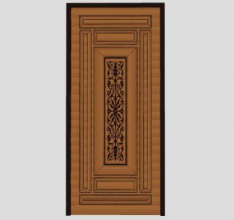 实木雕花门SU模型下载_sketchup草图大师SKP模型