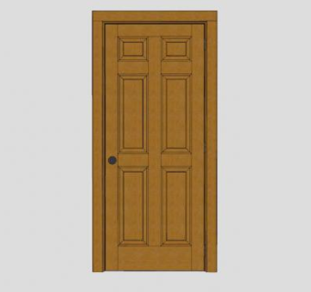 室内凹凸门实木门SU模型下载_sketchup草图大师SKP模型