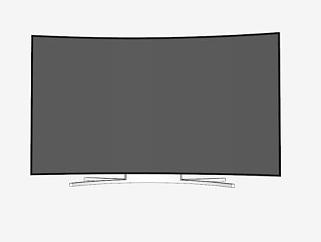 黑色液晶显示器电视机SU模型下载_sketchup草图大师SKP模型