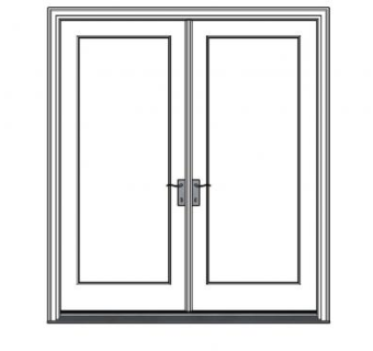 耐候木法式门木制玻璃门SU模型下载_sketchup草图大师SKP模型