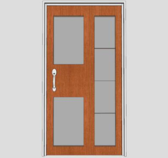 办公家具门玻璃木门SU模型下载_sketchup草图大师SKP模型