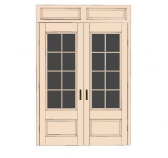 法式双开门室内门SU模型下载_sketchup草图大师SKP模型