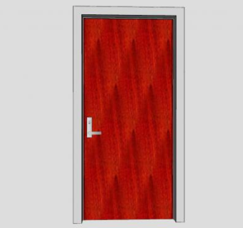 木材单板红木门SU模型下载_sketchup草图大师SKP模型