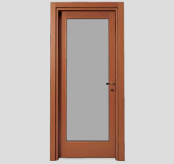 简单的木制玻璃门SU模型下载_sketchup草图大师SKP模型