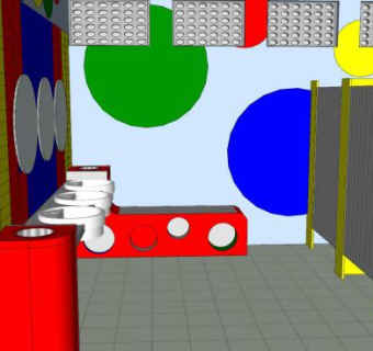 幼儿园集体厕所洗手间室内设计SU模型下载_sketchup草图大师SKP模型