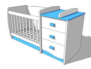 现代板式<em>婴儿床</em>SU模型下载_sketchup草图大师SKP模型