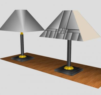 欧式白色桌灯台灯SU模型下载_sketchup草图大师SKP模型