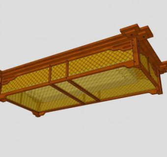 中式木制吊灯灯具SU模型下载_sketchup草图大师SKP模型