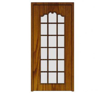 实木玻璃门SU模型下载_sketchup草图大师SKP模型