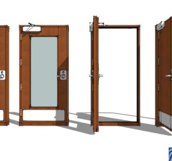 办公室门木门实木门家具SU模型下载_sketchup草图大师SKP模型
