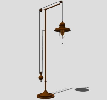 欧式古典落地灯SU模型下载_sketchup草图大师SKP模型