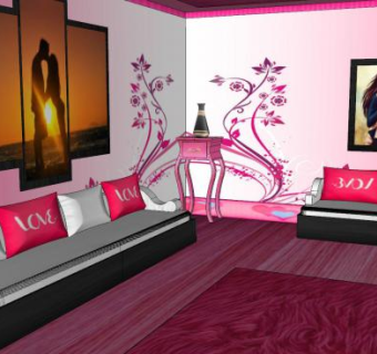 女儿房女生房间SU模型下载_sketchup草图大师SKP模型