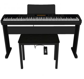 数码钢琴SU模型下载_sketchup草图大师SKP模型