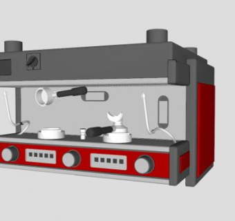 红色嵌入式咖啡机SU模型下载_sketchup草图大师SKP模型