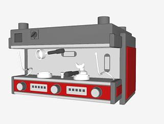红色嵌入式咖啡机SU模型下载_sketchup草图大师SKP模型