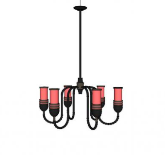 欧式风格小吊灯SU模型下载_sketchup草图大师SKP模型