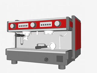 红色大型咖啡机SU模型下载_sketchup草图大师SKP模型
