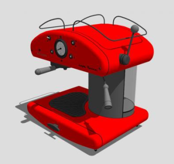 红色手磨咖啡机SU模型下载_sketchup草图大师SKP模型