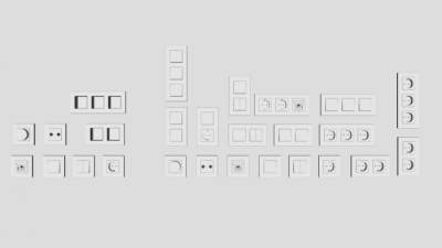 多个开关插座SU模型下载_sketchup草图大师SKP模型