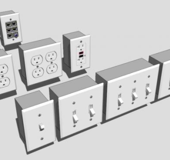 开关插座SU模型下载_sketchup草图大师SKP模型
