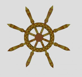 船舵装饰品SU模型下载_sketchup草图大师SKP模型
