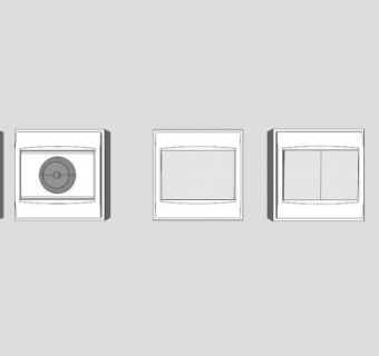 多个电源插座SU模型下载_sketchup草图大师SKP模型