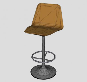带脚踩的吧台椅SU模型下载_sketchup草图大师SKP模型