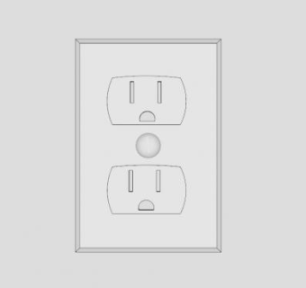 白色插座面板SKP模型下载_sketchup草图大师SKP模型
