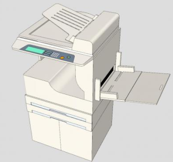 台式一体机复印机扫描仪SU模型下载_sketchup草图大师SKP模型