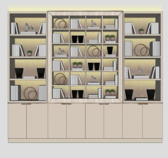 办公室高柜子办公柜SU模型下载_sketchup草图大师SKP模型