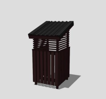 户外中式垃圾桶SU模型下载_sketchup草图大师SKP模型